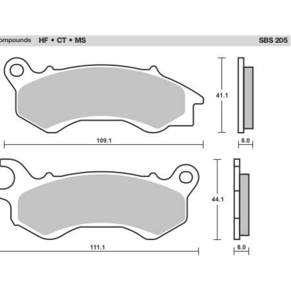 SBS Brake Pads  205 Series