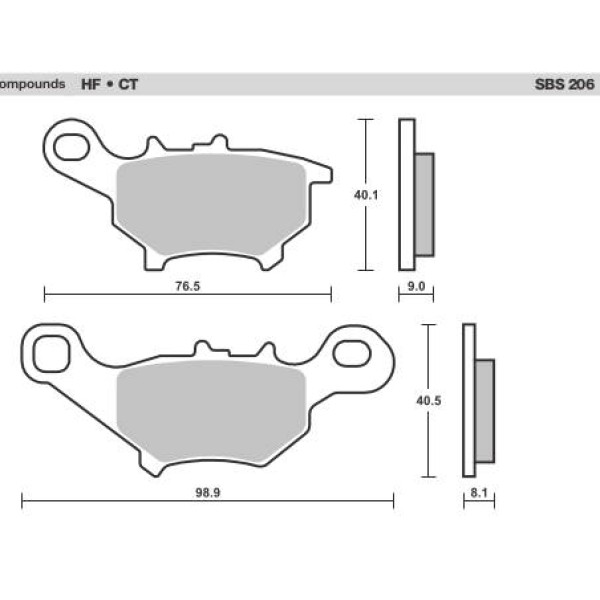 SBS Brake Pads  206 Series