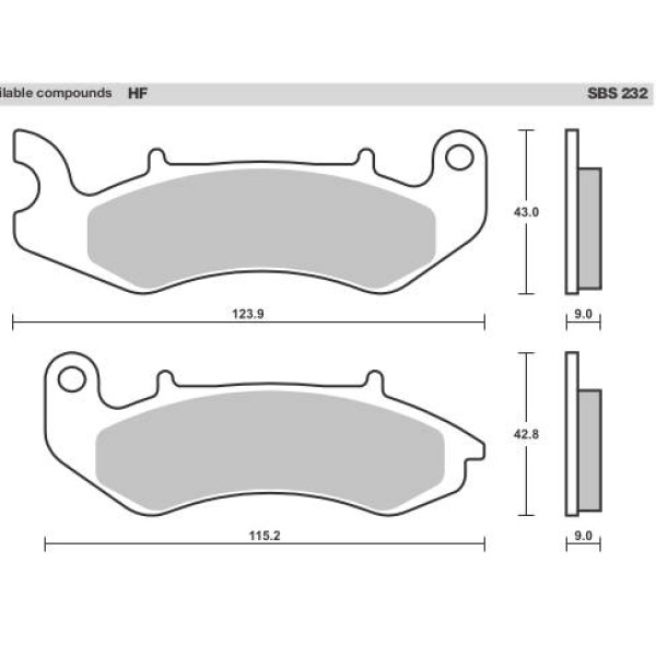 SBS Brake Pads  232 Series