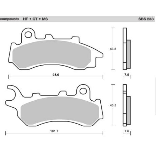 SBS Brake Pads  233 Series