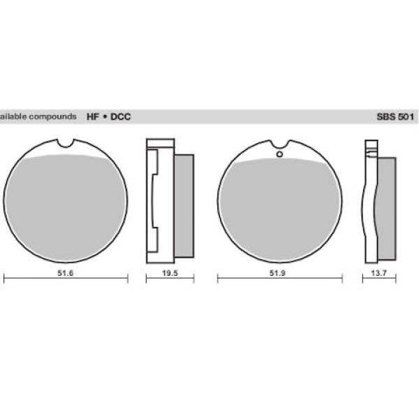 SBS Brake Pads  501 Series