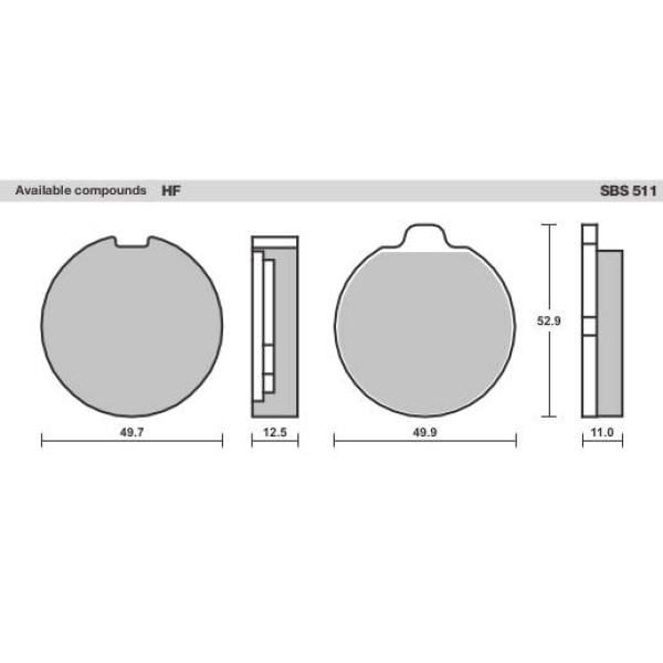 SBS Brake Pads  511 Series