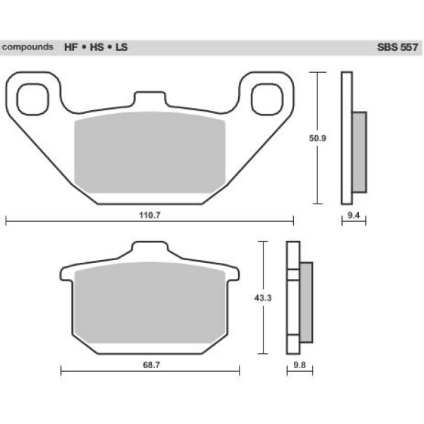 SBS Brake Pads  557 Series