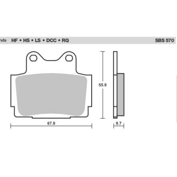 SBS Brake Pads  570 Series Front Fitment