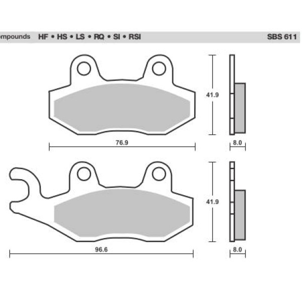 SBS Brake Pads  611 Series