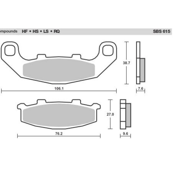 SBS Brake Pads  615 Series