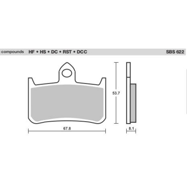 SBS Brake Pads  622 Series