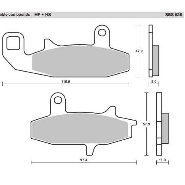 SBS Brake Pads  626 Series