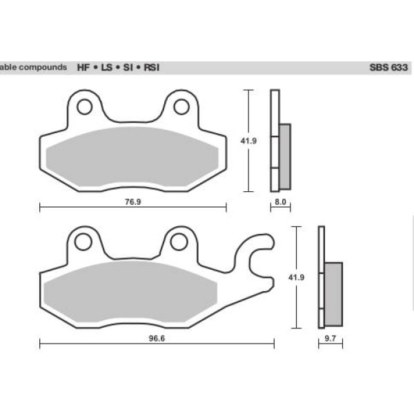 SBS Brake Pads  633 Series