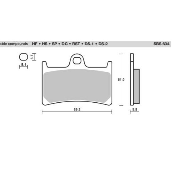 SBS Brake Pads  634 Series