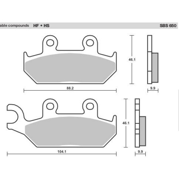 SBS Brake Pads  650 Series