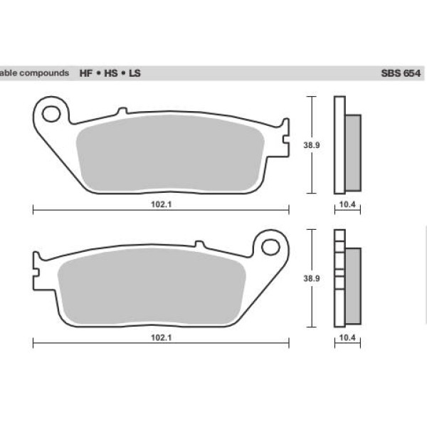 SBS Brake Pads  654 Series