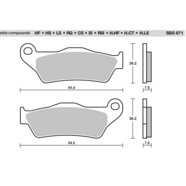 SBS Brake Pads  671 Series