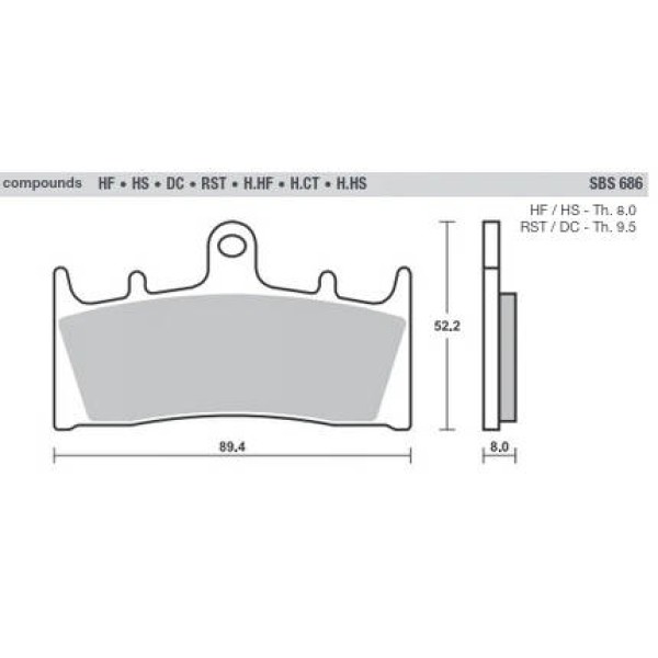 SBS Brake Pads  686 Series