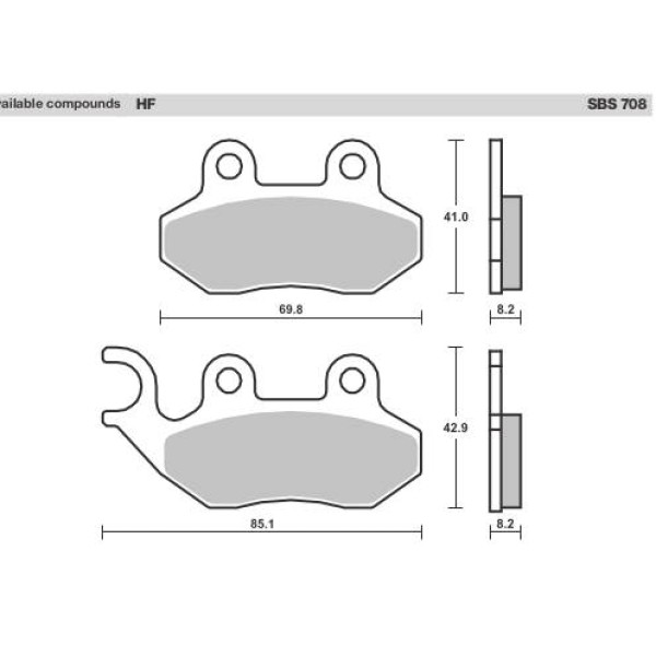 SBS Brake Pads  708 Series