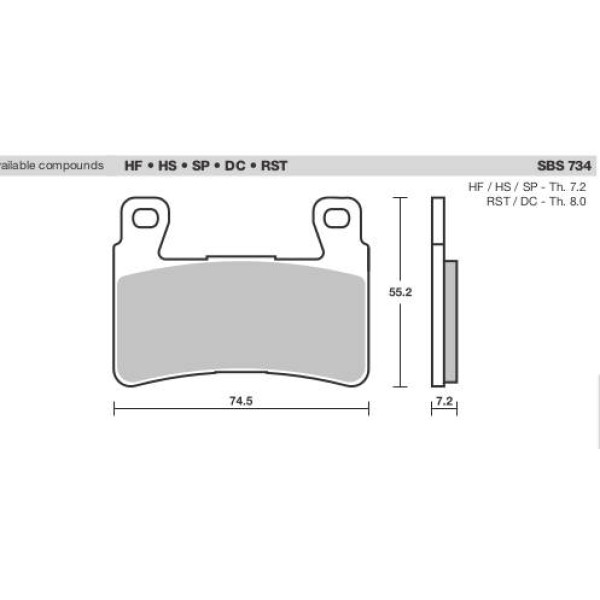 SBS Brake Pads  734 Series