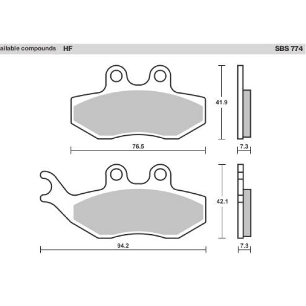 SBS Brake Pads  774 Series