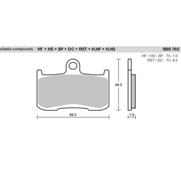 SBS Brake Pads  782 Series