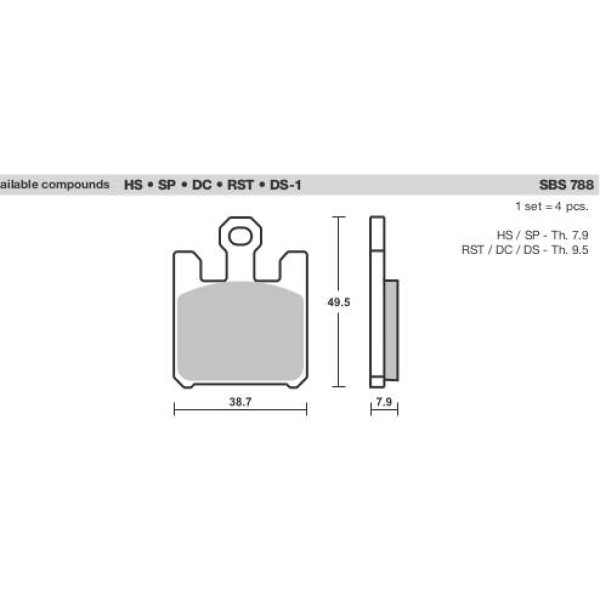 SBS Brake Pads  788 Series