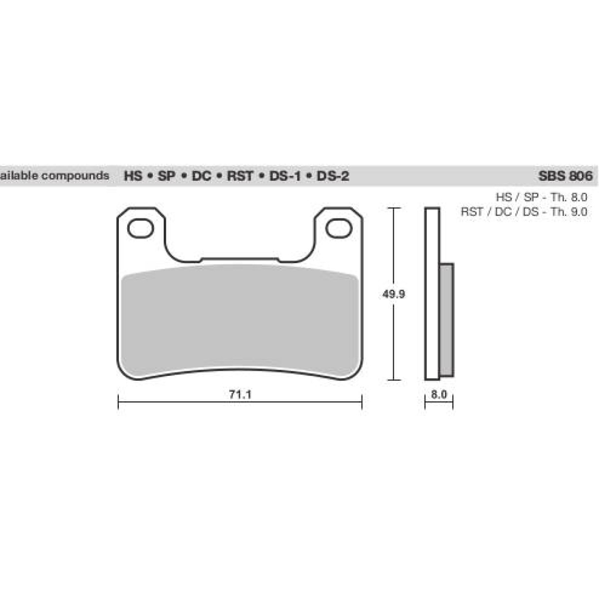 SBS806 Brake Pads from Farkham Hall Stores Online