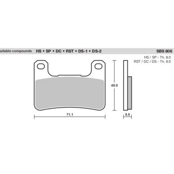 SBS Brake Pads  806 Series