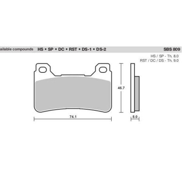 SBS Brake Pads  809 Series