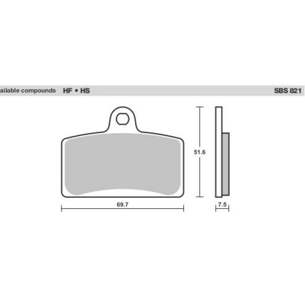 SBS Brake Pads  821 Series