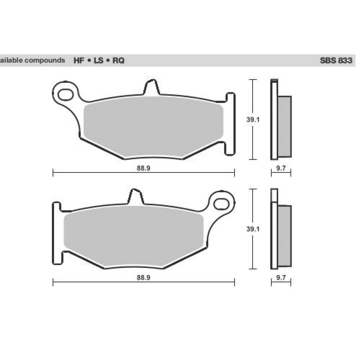 SBS833 Brake Pads from Farkham Hall Stores Online