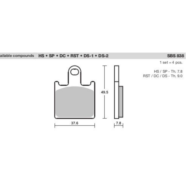 SBS Brake Pads  838 Series