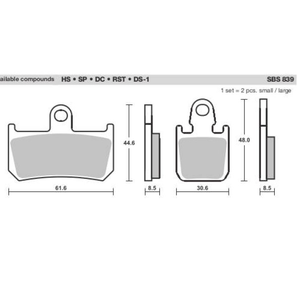 SBS Brake Pads  839 Series