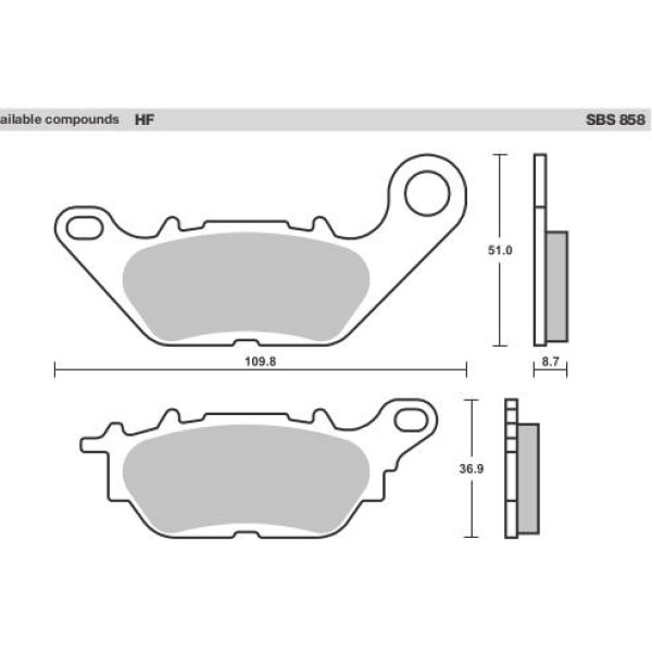 SBS Brake Pads  858 Series