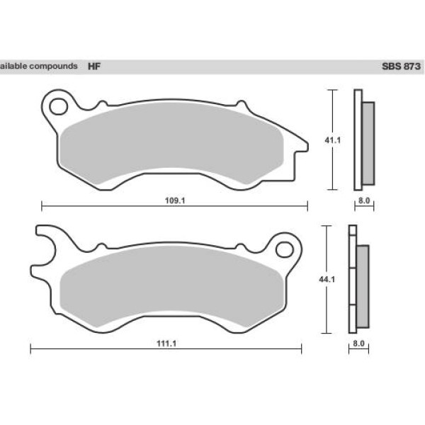 SBS Brake Pads  873 Series