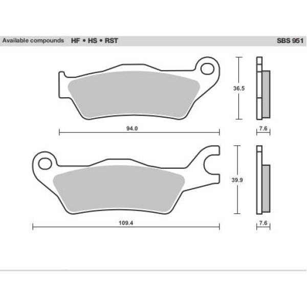 SBS Brake Pads  952 Series