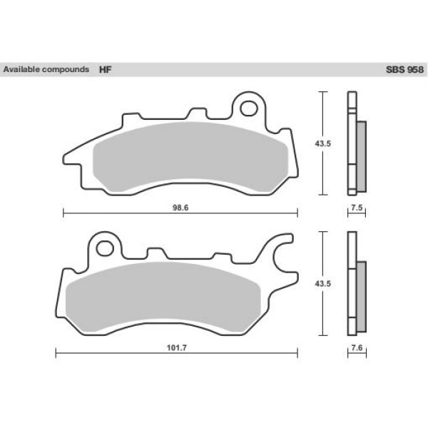 SBS Brake Pads  958HF