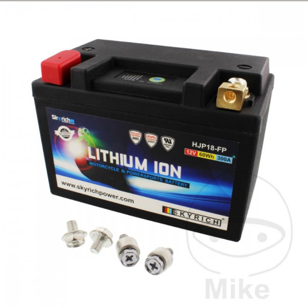 Skyrich Lithium Ion (LiFePO4) Motorcycle Battery LTM18 With Voltage Display & Overload Protection