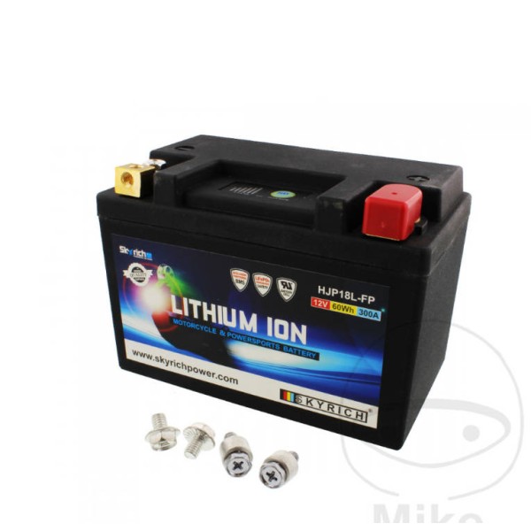 Skyrich Lithium Ion (LiFePO4) Motorcycle Battery LTM18L With Voltage Display & Overload Protection
