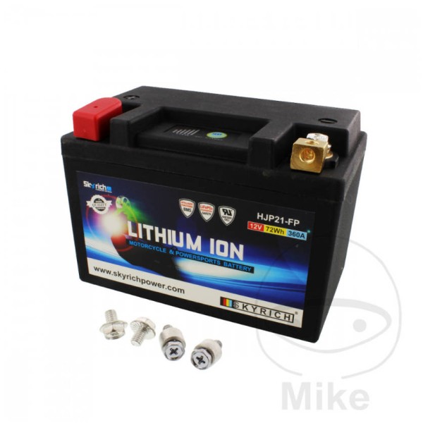 Skyrich Lithium Ion (LiFePO4) Motorcycle Battery LTM21 With Voltage Display & Overload Protection
