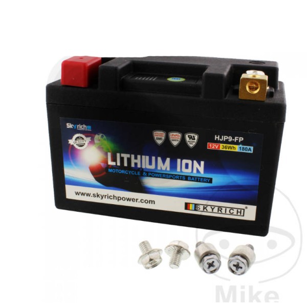 Skyrich Lithium Ion (LiFePO4) Motorcycle Battery LTM9 With Voltage Display & Overload Protection