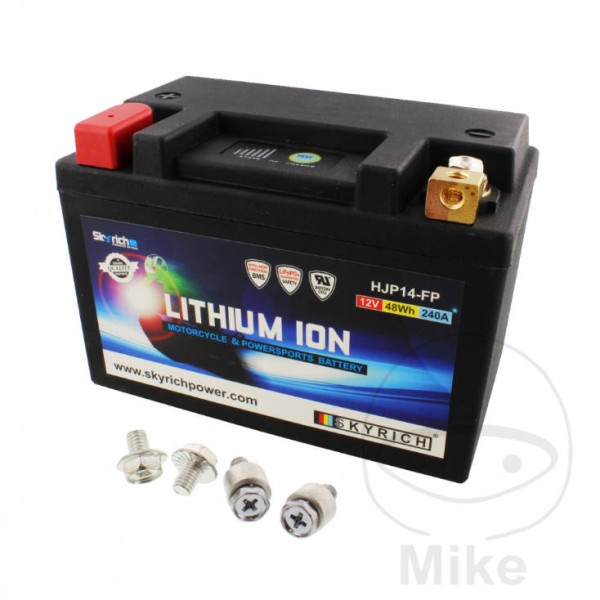 Skyrich Lithium Ion (LiFePO4) Motorcycle Battery LTM14 With Voltage Display & Overload Protection