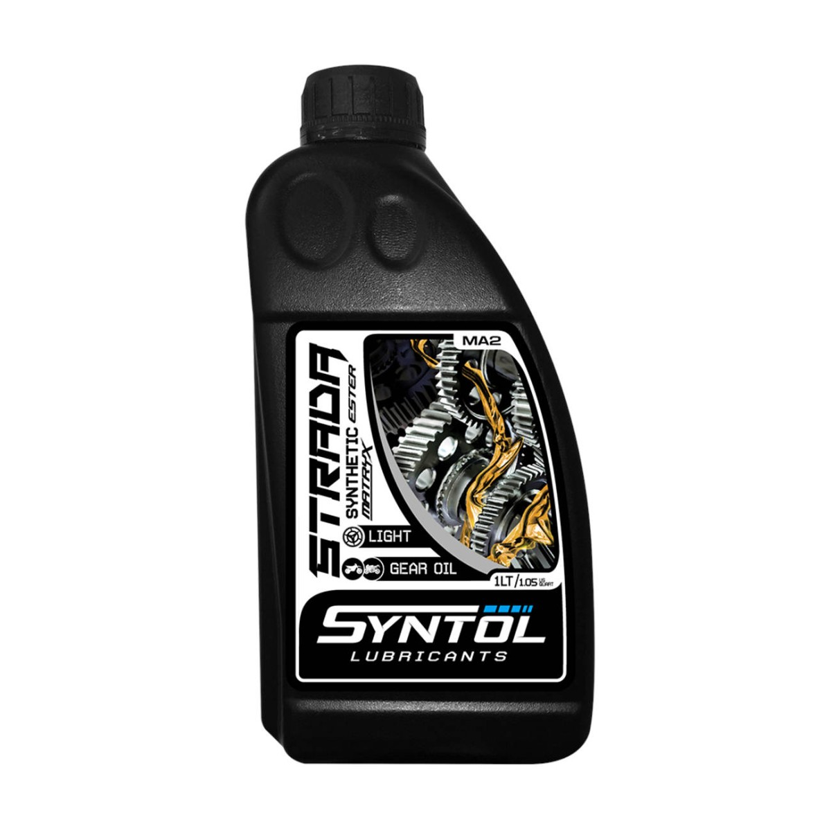 Syntol Strada Synthetic Motorcycle 2 Stroke Light Gear OIl Available from Farkham Hall Stores